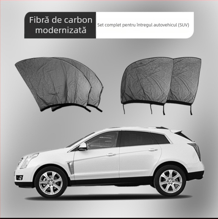 Plasă auto antițânțari, neagră, cu izolație termică și protecție solară, compatibilă cu etichete