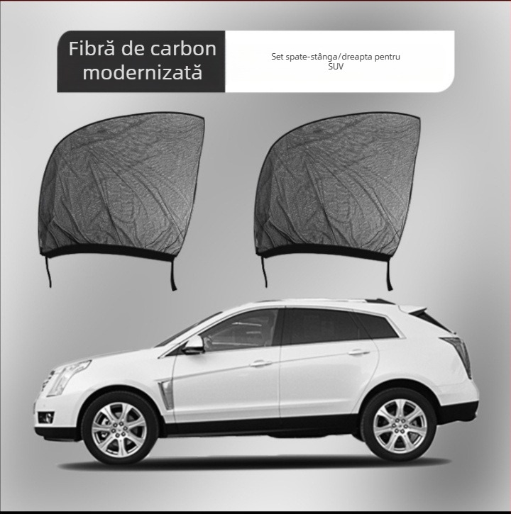 Plasă auto antițânțari, neagră, cu izolație termică și protecție solară, compatibilă cu etichete