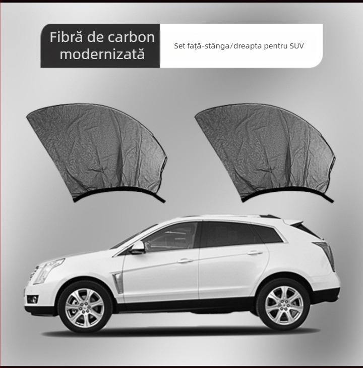 Plasă auto antițânțari, neagră, cu izolație termică și protecție solară, compatibilă cu etichete