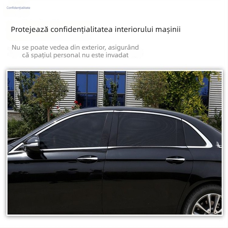 Plasă auto antițânțari, neagră, cu izolație termică și protecție solară, compatibilă cu etichete