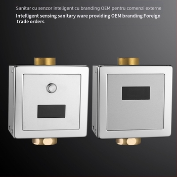 Valvă senzor pentru spălarea unei toalete în podea, montaj ascuns, oțel inoxidabil, modelul 481, stil modern minimalist