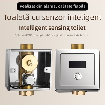 Valvă senzor pentru spălarea unei toalete în podea, montaj ascuns, oțel inoxidabil, modelul 481, stil modern minimalist