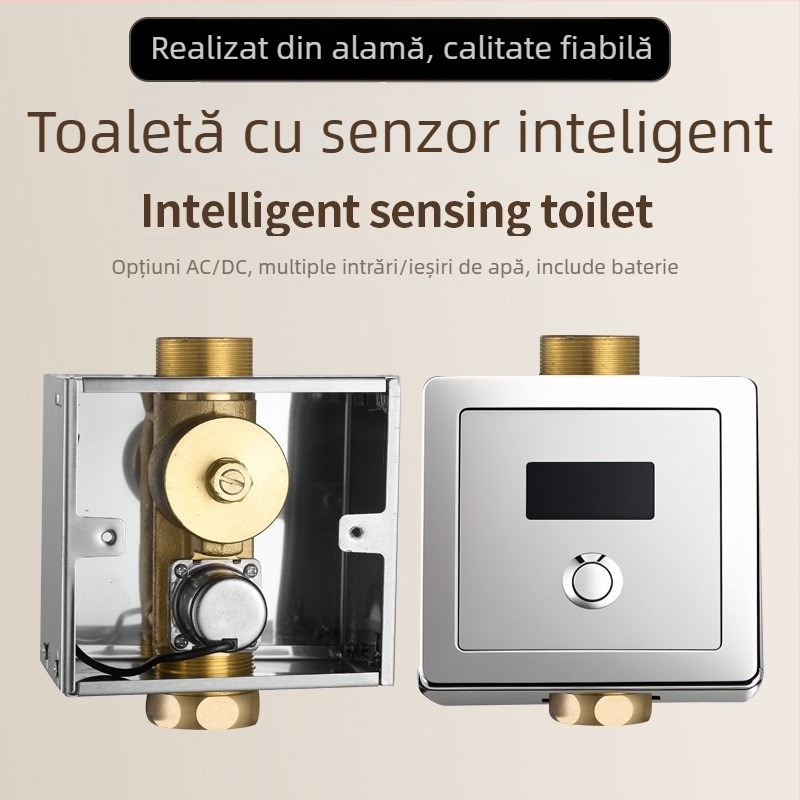 Valvă senzor pentru spălarea unei toalete în podea, montaj ascuns, oțel inoxidabil, modelul 481, stil modern minimalist