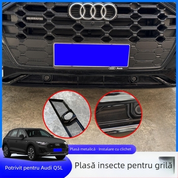 Plasă anti-insecte pentru rezervorul de apă al grilei Q5L, compatibilă cu modelele 19–25 A6L/A4L – ecran detașabil snap-on, cod produs Xy877522002145