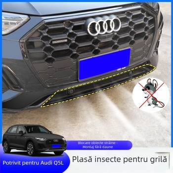 Plasă anti-insecte pentru rezervorul de apă al grilei Q5L, compatibilă cu modelele 19–25 A6L/A4L – ecran detașabil snap-on, cod produs Xy877522002145