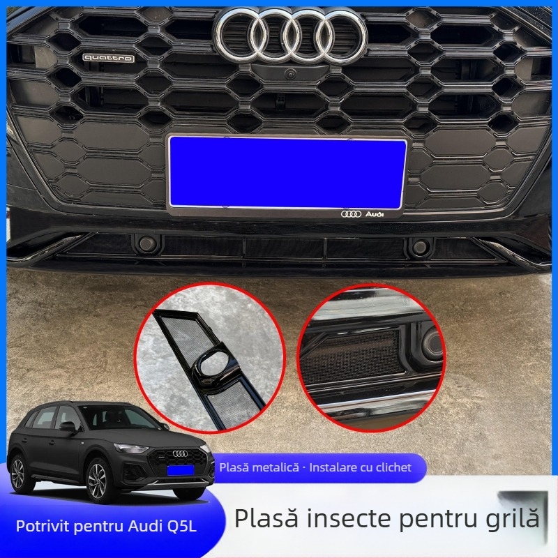 Plasă anti-insecte pentru rezervorul de apă al grilei Q5L, compatibilă cu modelele 19–25 A6L/A4L – ecran detașabil snap-on, cod produs Xy877522002145
