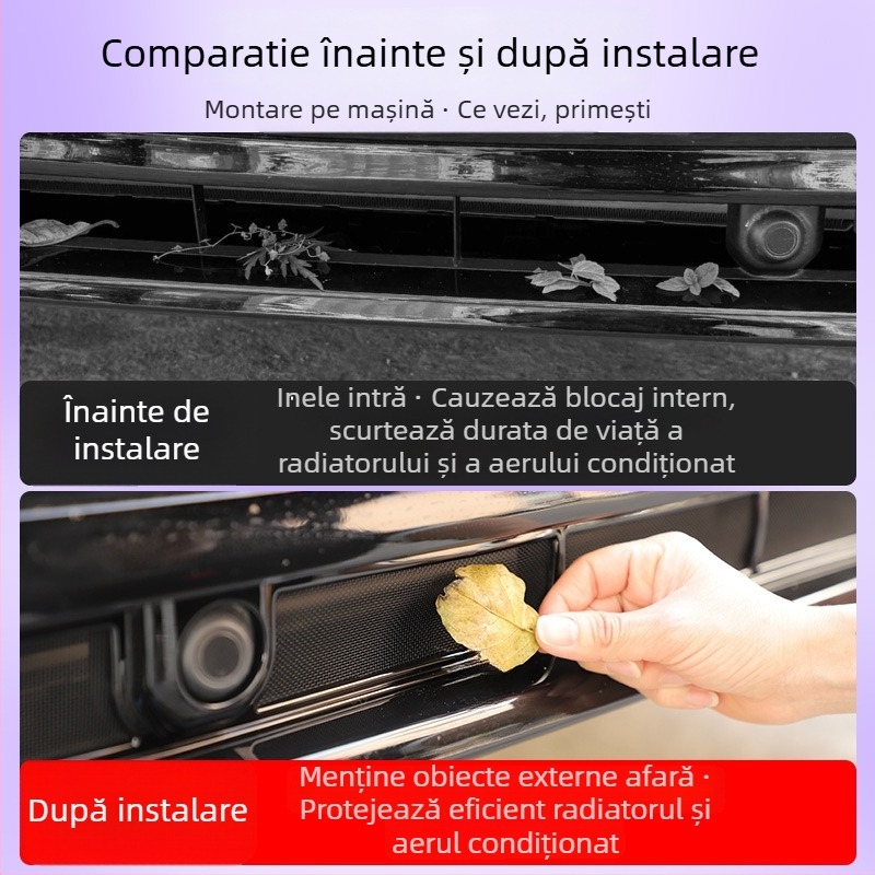 Plasă anti-insecte pentru rezervorul de apă al grilei Q5L, compatibilă cu modelele 19–25 A6L/A4L – ecran detașabil snap-on, cod produs Xy877522002145