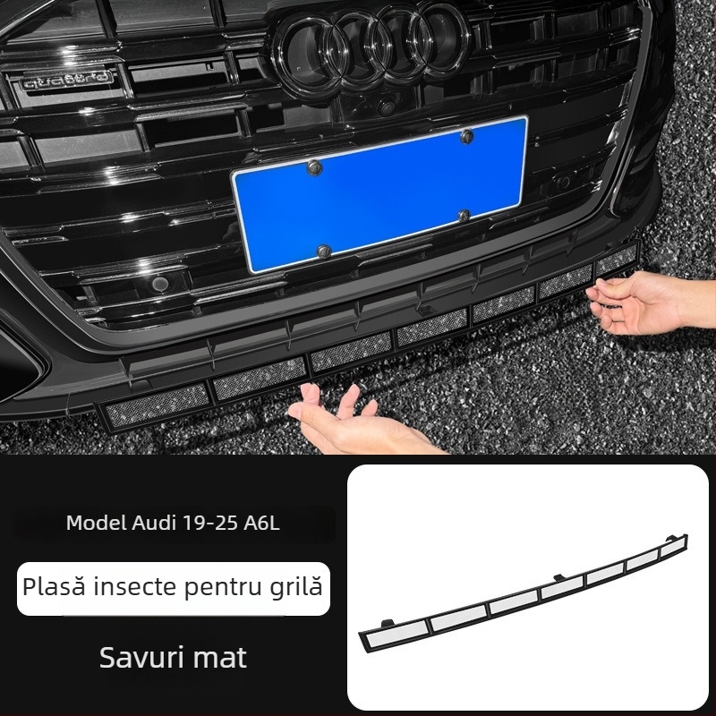 Plasă anti-insecte pentru rezervorul de apă al grilei Q5L, compatibilă cu modelele 19–25 A6L/A4L – ecran detașabil snap-on, cod produs Xy877522002145