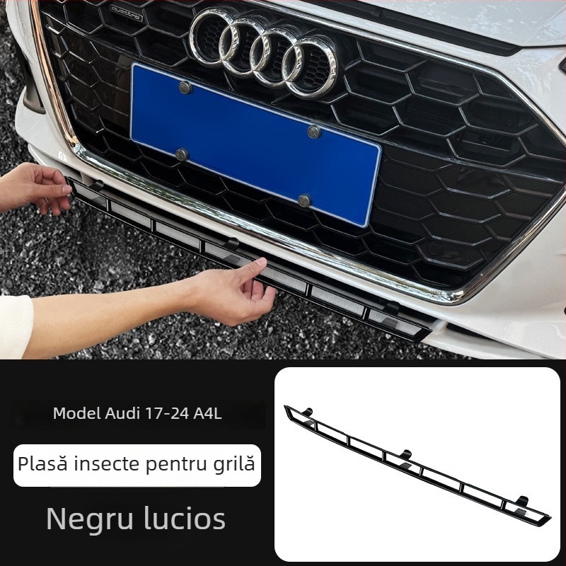 Plasă anti-insecte pentru rezervorul de apă al grilei Q5L, compatibilă cu modelele 19–25 A6L/A4L – ecran detașabil snap-on, cod produs Xy877522002145