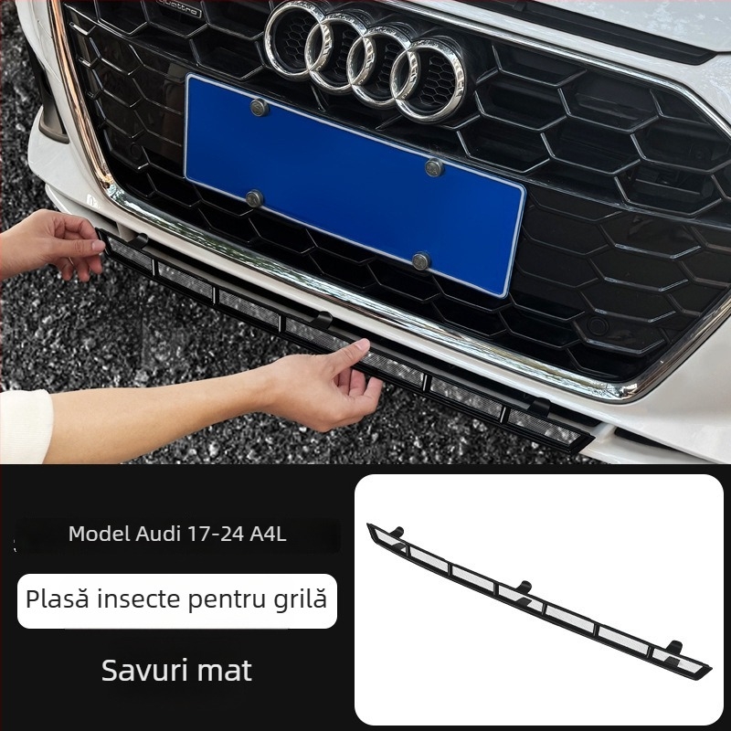 Plasă anti-insecte pentru rezervorul de apă al grilei Q5L, compatibilă cu modelele 19–25 A6L/A4L – ecran detașabil snap-on, cod produs Xy877522002145