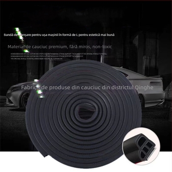 Bandă de etanșare în formă de L – EPDM, pentru mașini, utilaje, frigidere, uși și ferestre; etanșare împotriva prafului, intemperiilor și zgomotului