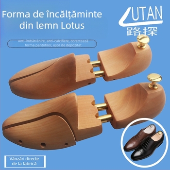 Extensor pentru pantofi Luther cu model complet din lemn de lotus – lemn masiv, model complet, potrivit pentru adidași, pantofi din piele, casual și de lucru, stil modern formal