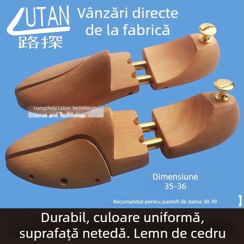 Extensor pentru pantofi Luther cu model complet din lemn de lotus – lemn masiv, model complet, potrivit pentru adidași, pantofi din piele, casual și de lucru, stil modern formal