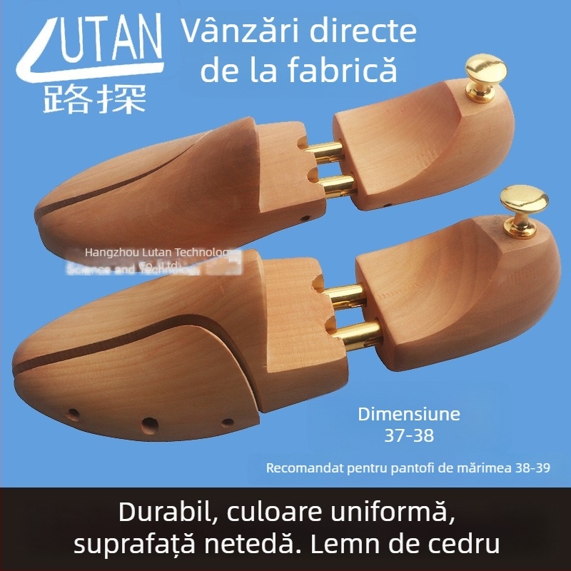 Extensor pentru pantofi Luther cu model complet din lemn de lotus – lemn masiv, model complet, potrivit pentru adidași, pantofi din piele, casual și de lucru, stil modern formal