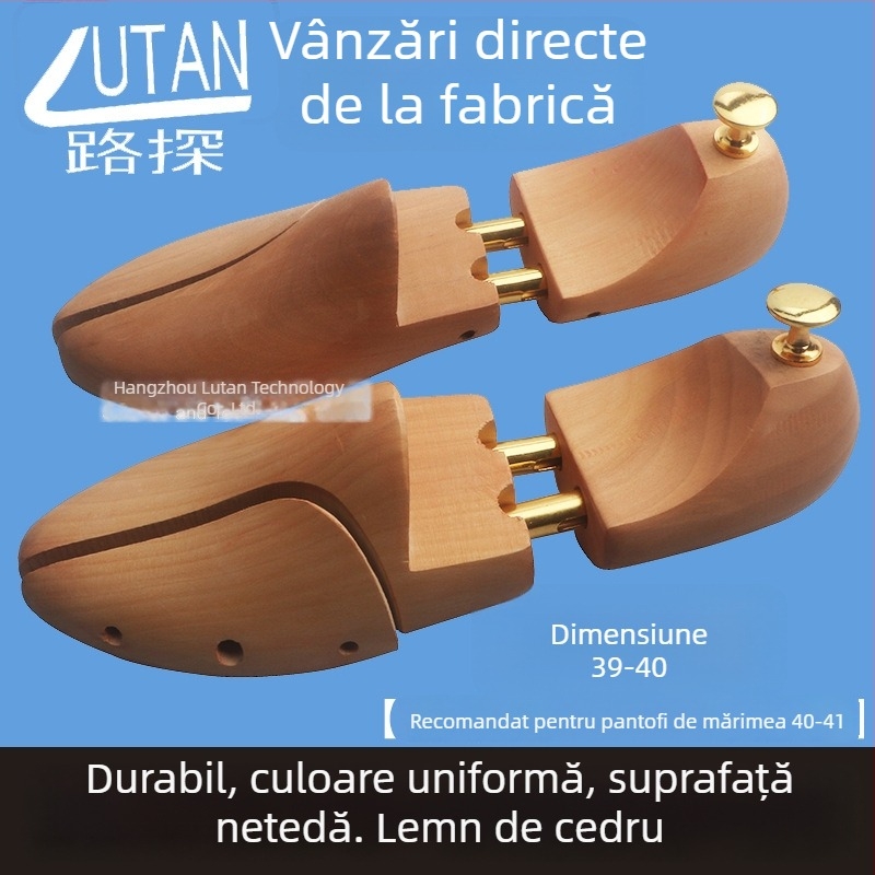 Extensor pentru pantofi Luther cu model complet din lemn de lotus – lemn masiv, model complet, potrivit pentru adidași, pantofi din piele, casual și de lucru, stil modern formal