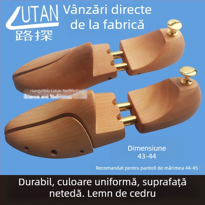 Extensor pentru pantofi Luther cu model complet din lemn de lotus – lemn masiv, model complet, potrivit pentru adidași, pantofi din piele, casual și de lucru, stil modern formal