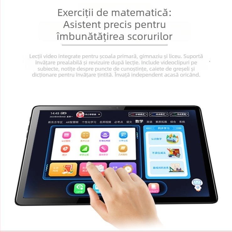 Tabletă Android pentru educație cu ecran IPS pentru protecția ochilor, procesor MTK octa-core 1.5GHz, 64GB memorie, 4G cu suport pentru apeluri