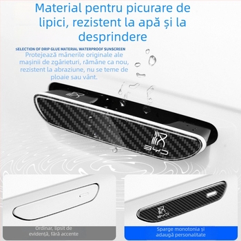 Bandă de cauciuc anti-zgârieturi pentru mânerul de la ușă BYD Han, aspect fibră de carbon, se potrivește cu mânerul Han, seria BYD-Han, procesare personalizabilă