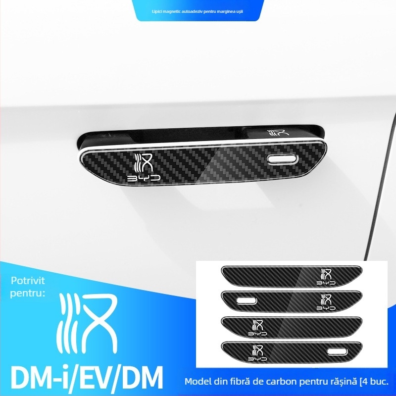 Bandă de cauciuc anti-zgârieturi pentru mânerul de la ușă BYD Han, aspect fibră de carbon, se potrivește cu mânerul Han, seria BYD-Han, procesare personalizabilă