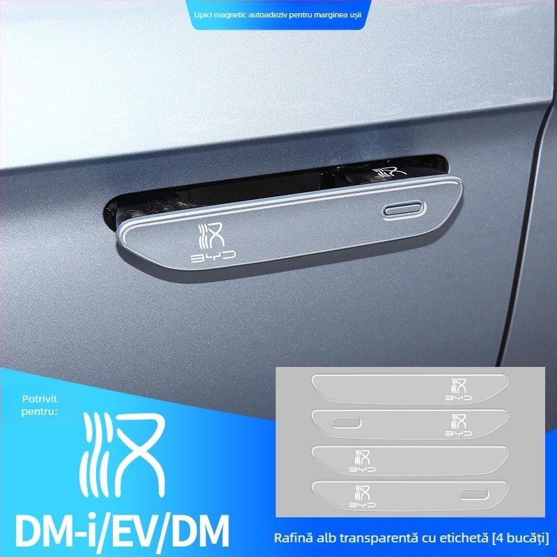 Bandă de cauciuc anti-zgârieturi pentru mânerul de la ușă BYD Han, aspect fibră de carbon, se potrivește cu mânerul Han, seria BYD-Han, procesare personalizabilă