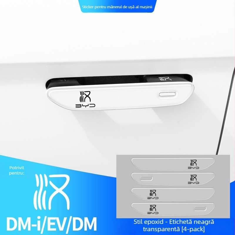 Bandă de cauciuc anti-zgârieturi pentru mânerul de la ușă BYD Han, aspect fibră de carbon, se potrivește cu mânerul Han, seria BYD-Han, procesare personalizabilă