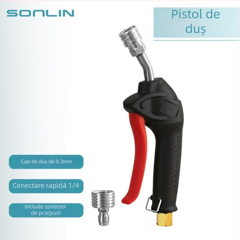 Valvă din alamă pentru mașină de spălat cu presiune înaltă, cu duș cu filet interior 3/8, duză 0.3, vârf din oțel inoxidabil, conectare rapidă 1/4