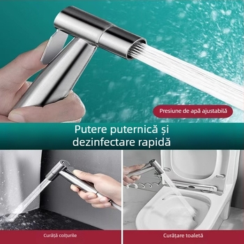Spray pentru toaletă și bidet din oțel inoxidabil, cu o intrare și două ieșiri, jet de înaltă presiune