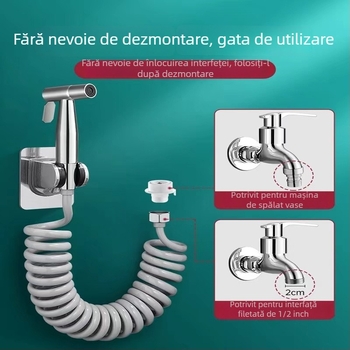 Spray pentru toaletă și bidet din oțel inoxidabil, cu o intrare și două ieșiri, jet de înaltă presiune