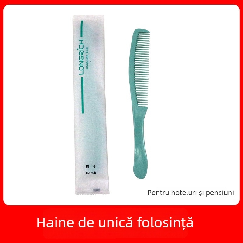 Pieptene de unică folosință Longrich, plastic durabil, formă dreptunghiulară, durată de viață 3 ani, potrivit pentru hoteluri și pensiuni