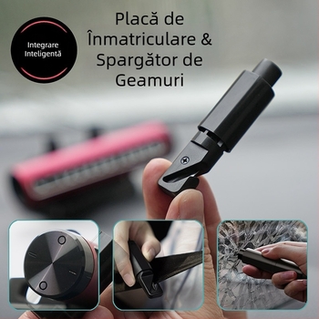 Unealtă universală de urgență pentru autovehicul cu spargător de geam, ciocan de securitate și suport pentru telefon – plastic, personalizare disponibilă