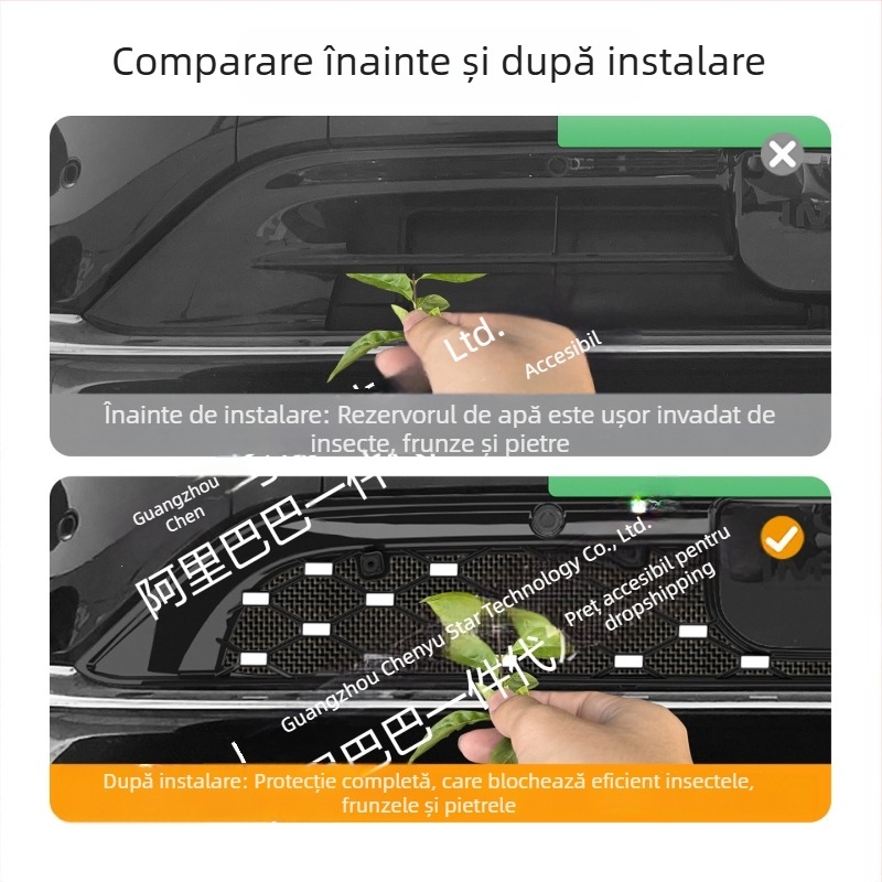 Bandă decorativă pentru plasa centrală a grilei frontale pentru ZhiJi LS9, cu plasă anti-insecte sudată integrată