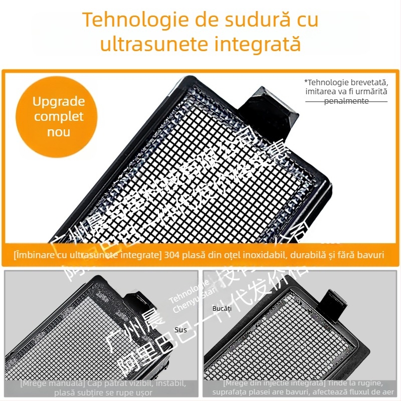 Bandă decorativă pentru plasa centrală a grilei frontale pentru ZhiJi LS9, cu plasă anti-insecte sudată integrată