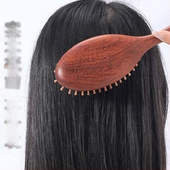 Pieptene de masaj cu pernă de aer din lemn de santal, lung, brand Shang Qing Yun