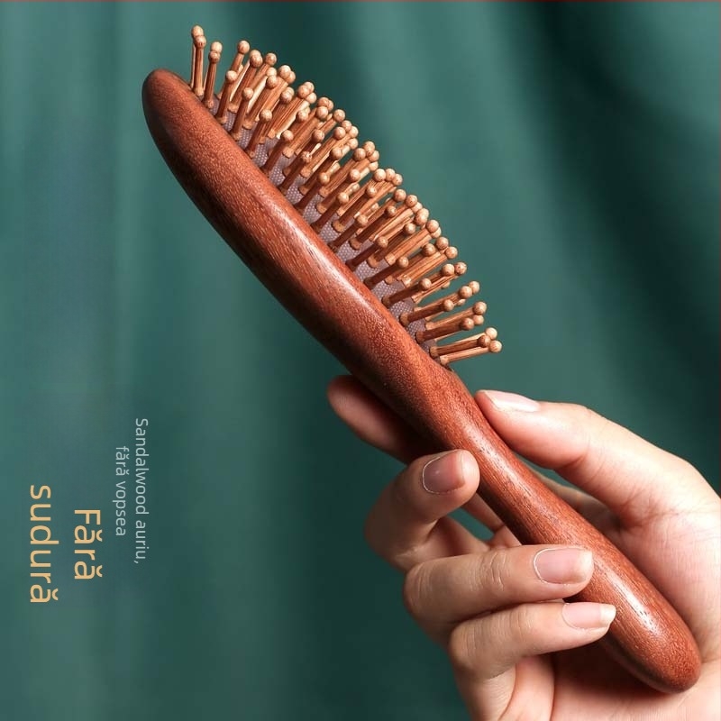 Pieptene de masaj cu pernă de aer din lemn de santal, lung, brand Shang Qing Yun