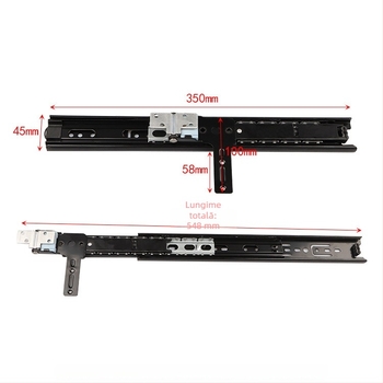 Șină de oglindă în trei secțiuni pentru garderobă, șină glisantă rotativă, șină de oglindă silențioasă — fier, suprafață electroplacată, model BLYS-1408, stil modern minimalist