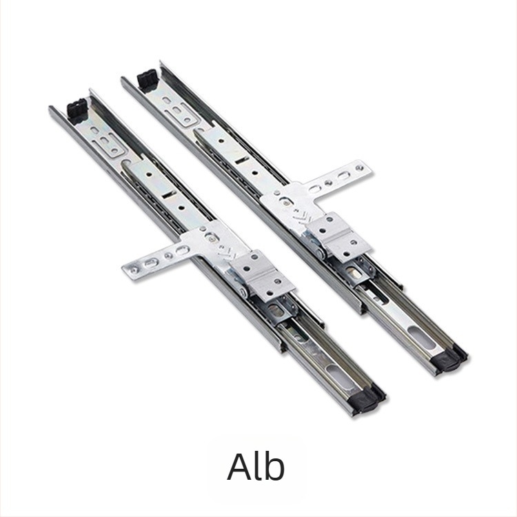 Șină de oglindă în trei secțiuni pentru garderobă, șină glisantă rotativă, șină de oglindă silențioasă — fier, suprafață electroplacată, model BLYS-1408, stil modern minimalist