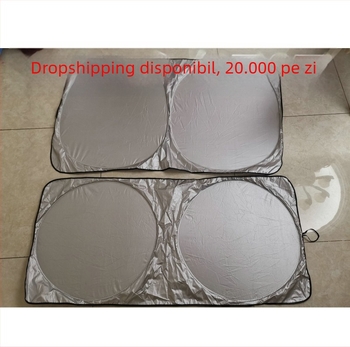 Umbră de mașină cu țesătură argintată, montaj telescopic, model universal, stil simplu