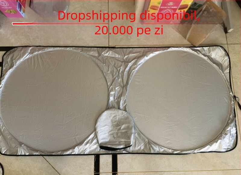 Umbră de mașină cu țesătură argintată, montaj telescopic, model universal, stil simplu