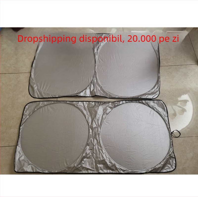 Umbră de mașină cu țesătură argintată, montaj telescopic, model universal, stil simplu
