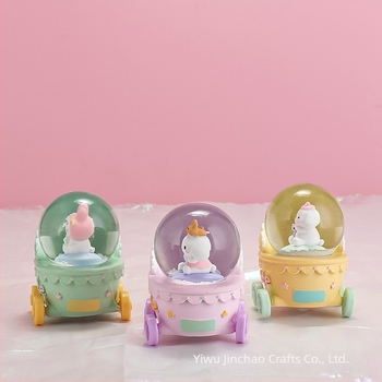 Glob de birou cu sferă de cristal iluminată și cutie muzicală, model mini 45#, din rășină sintetică