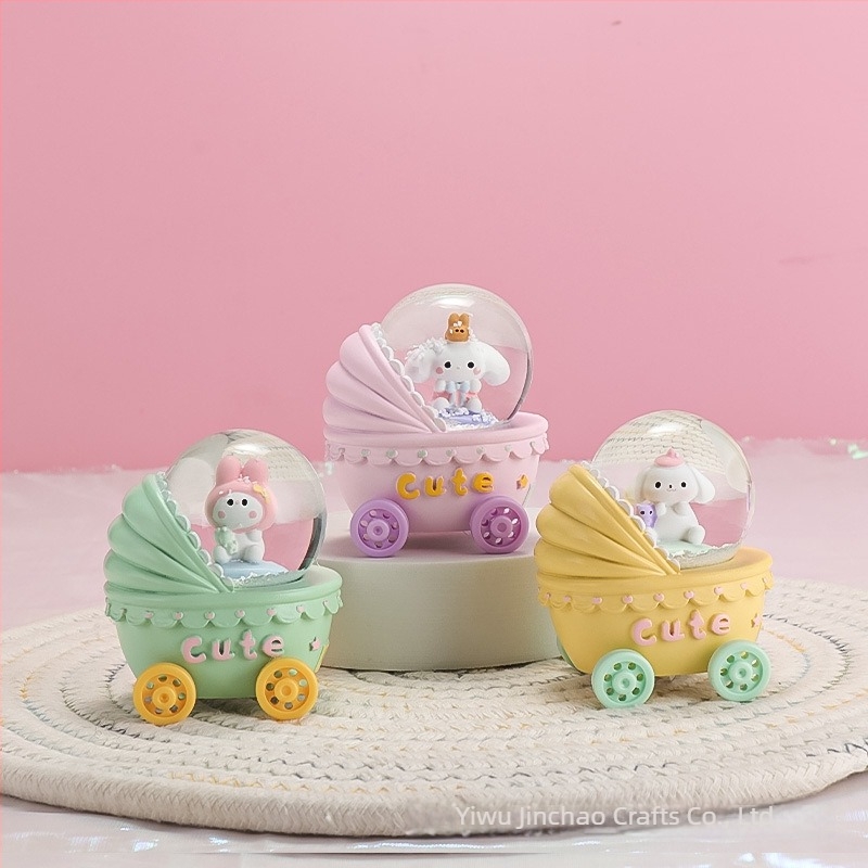 Glob de birou cu sferă de cristal iluminată și cutie muzicală, model mini 45#, din rășină sintetică