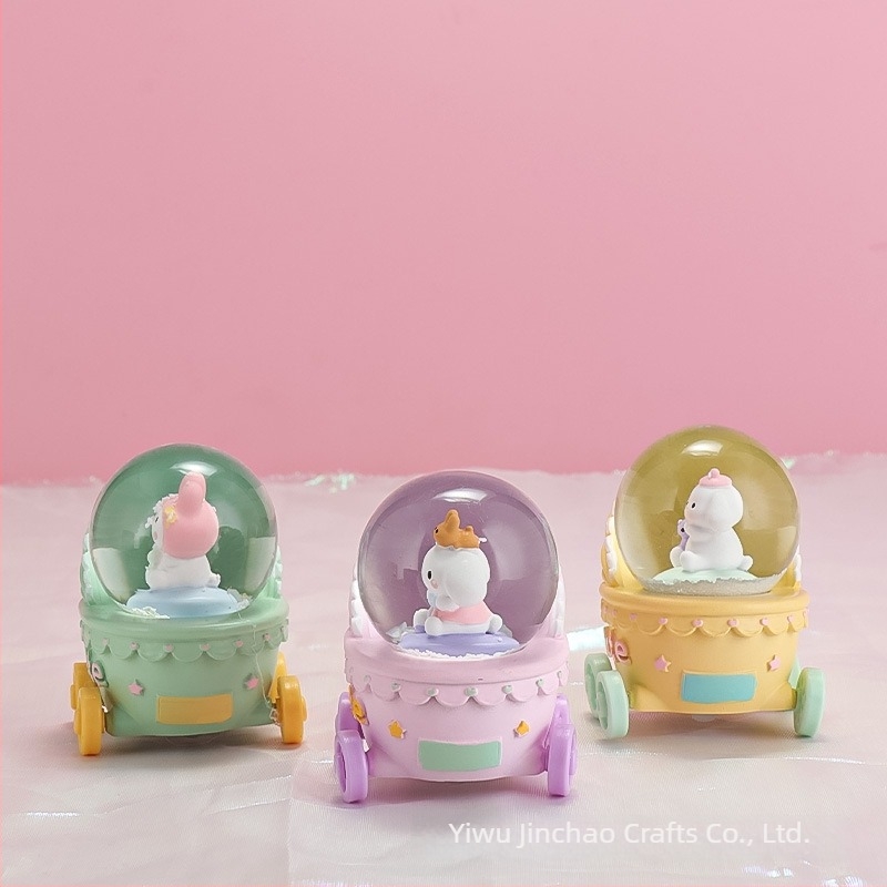 Glob de birou cu sferă de cristal iluminată și cutie muzicală, model mini 45#, din rășină sintetică