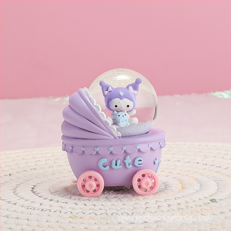 Glob de birou cu sferă de cristal iluminată și cutie muzicală, model mini 45#, din rășină sintetică
