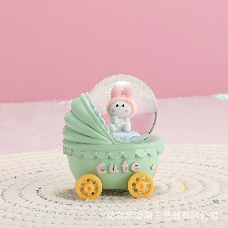 Glob de birou cu sferă de cristal iluminată și cutie muzicală, model mini 45#, din rășină sintetică
