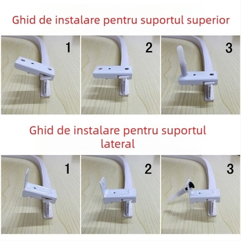 Șină pentru perdele cu șină curvată pentru fereastra de colț și balcon, șină flexibilă, montaj prin perforare, model 005, material: oțel, finisaj: oțel plastic, stil modern și simplu