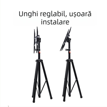 Suport TV pentru podea cu bază rotativă – Control mecanic, capacitate peste 15 kg, compatibil cu montaj pe perete