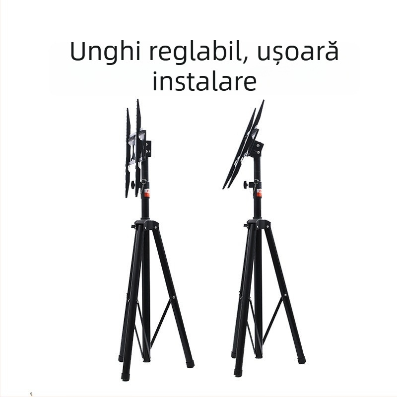 Suport TV pentru podea cu bază rotativă – Control mecanic, capacitate peste 15 kg, compatibil cu montaj pe perete