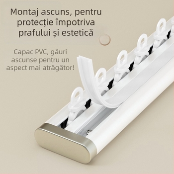 Sistem de perdeu cu șină dublă pentru ferestre erker, din aluminiu, silențios, șină de alunecare ultra-subțire