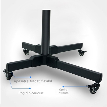 Suport mobil pentru televizor LCD pe podea, cu braț din fier, reglabil, control mecanic, model 1500, capacitate de încărcare peste 15 kg