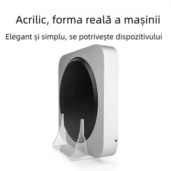 Suport de birou din acrilic pentru Mac mini (2010-2020), router și cutie TV, greutate 120 g, include un suport și patru tampoane antiderapante